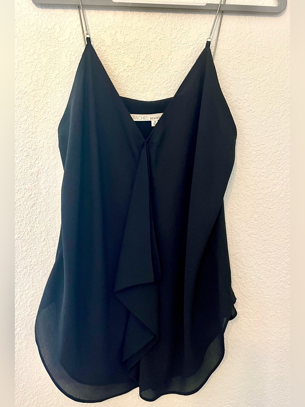 RACHEL Rachel Roy Black Draped V-Neck Camisole